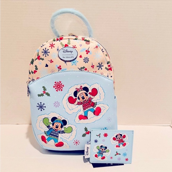 Disney Her Universe Mickey Mouse & Minnie
Mouse Snow Angels Mini Backpack/card… - Picture 1 of 9